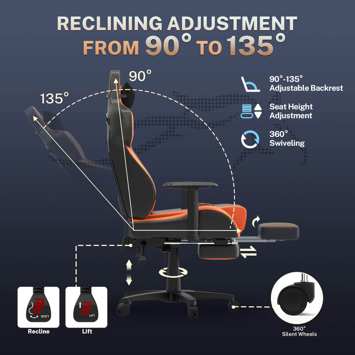 Ferghana Pro Gaming Chair - Orange