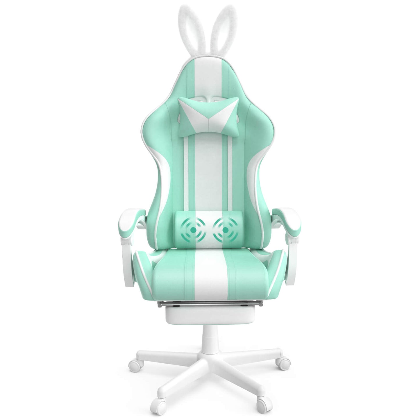 【With Bunny Ear】Ferghana Light Purple Ergonomic Cute Gamer Chair with Footrest