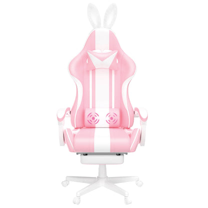 【The Best Christmas Gift】Ferghana Kawaii Light Blue Gaming Chair with Bunny Ears for Girls Adults Teens