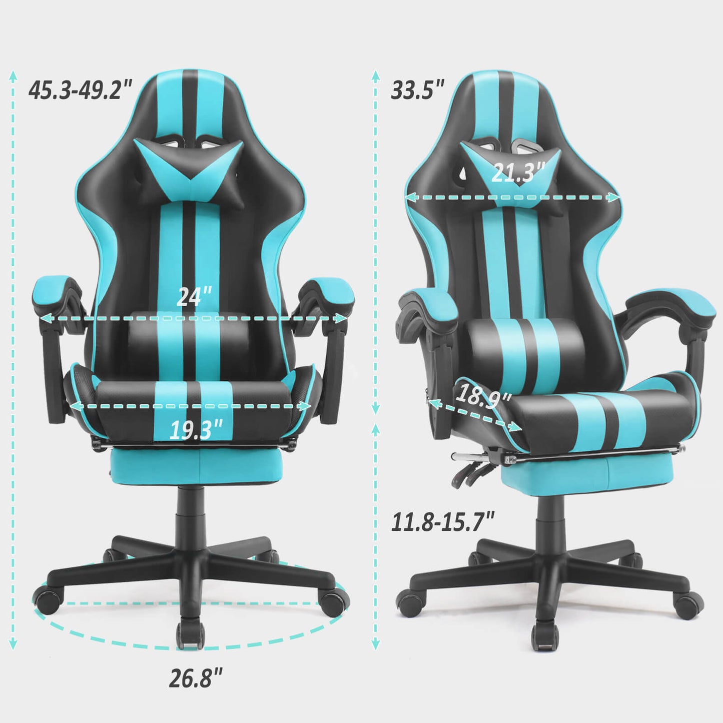 Ferghana Shelby Series Miami Blue Ergonomic Gaming Chair for Gaming Room