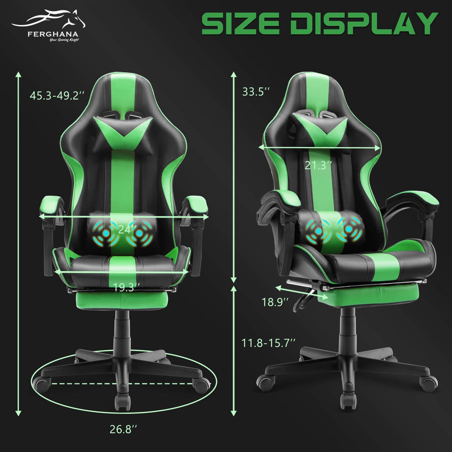 Ferghana Muses Series Gaming Chair - Green