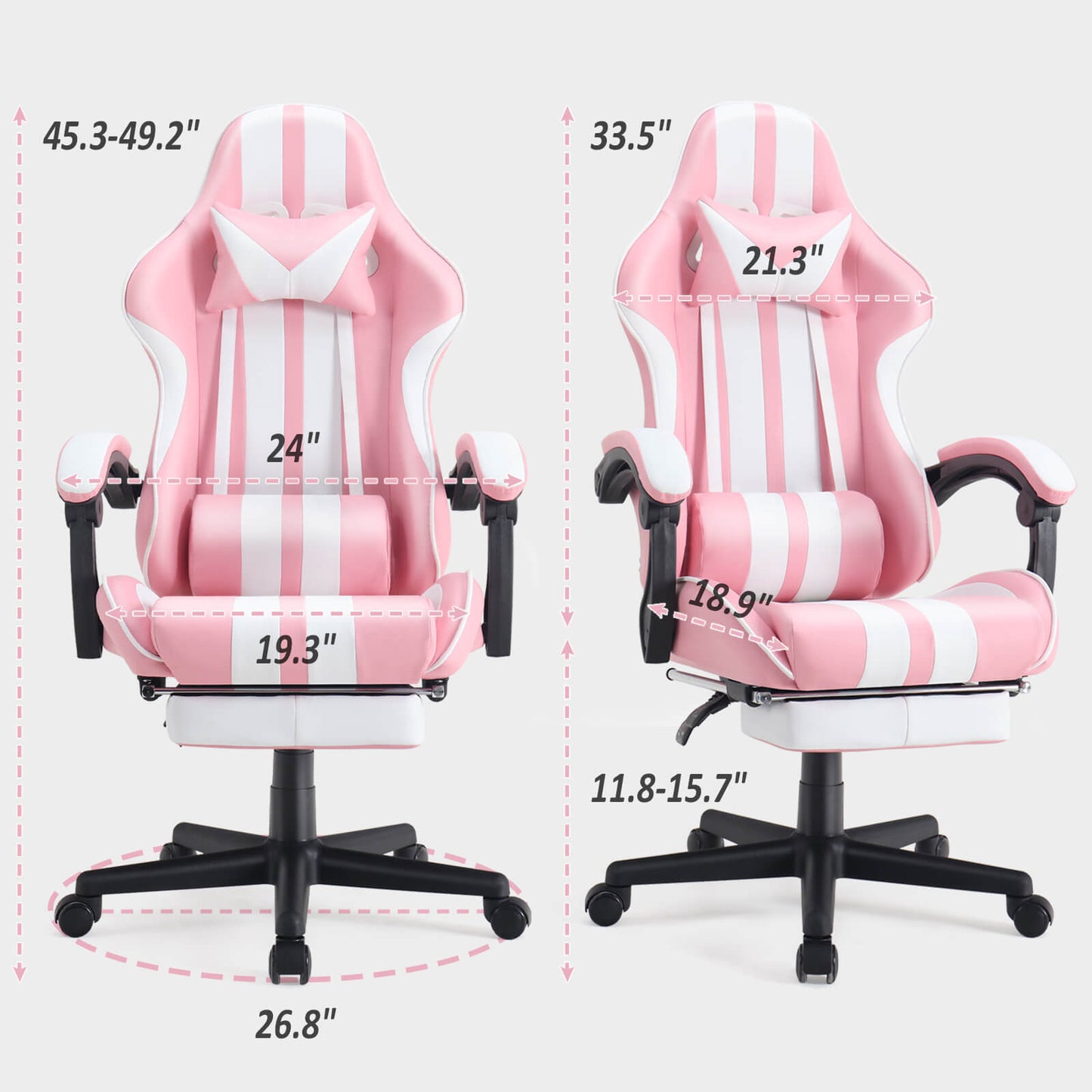 Ferghana Shelby Series Pink Computer Gaming Chair with Footrest