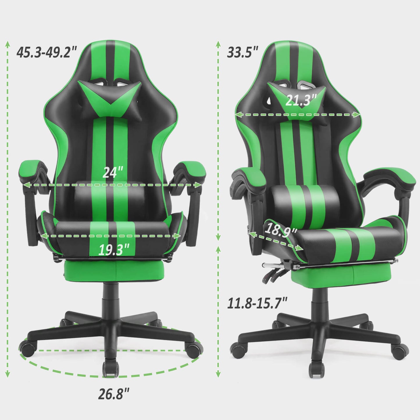 Ferghana Shelby Series Gaming Chair - Green