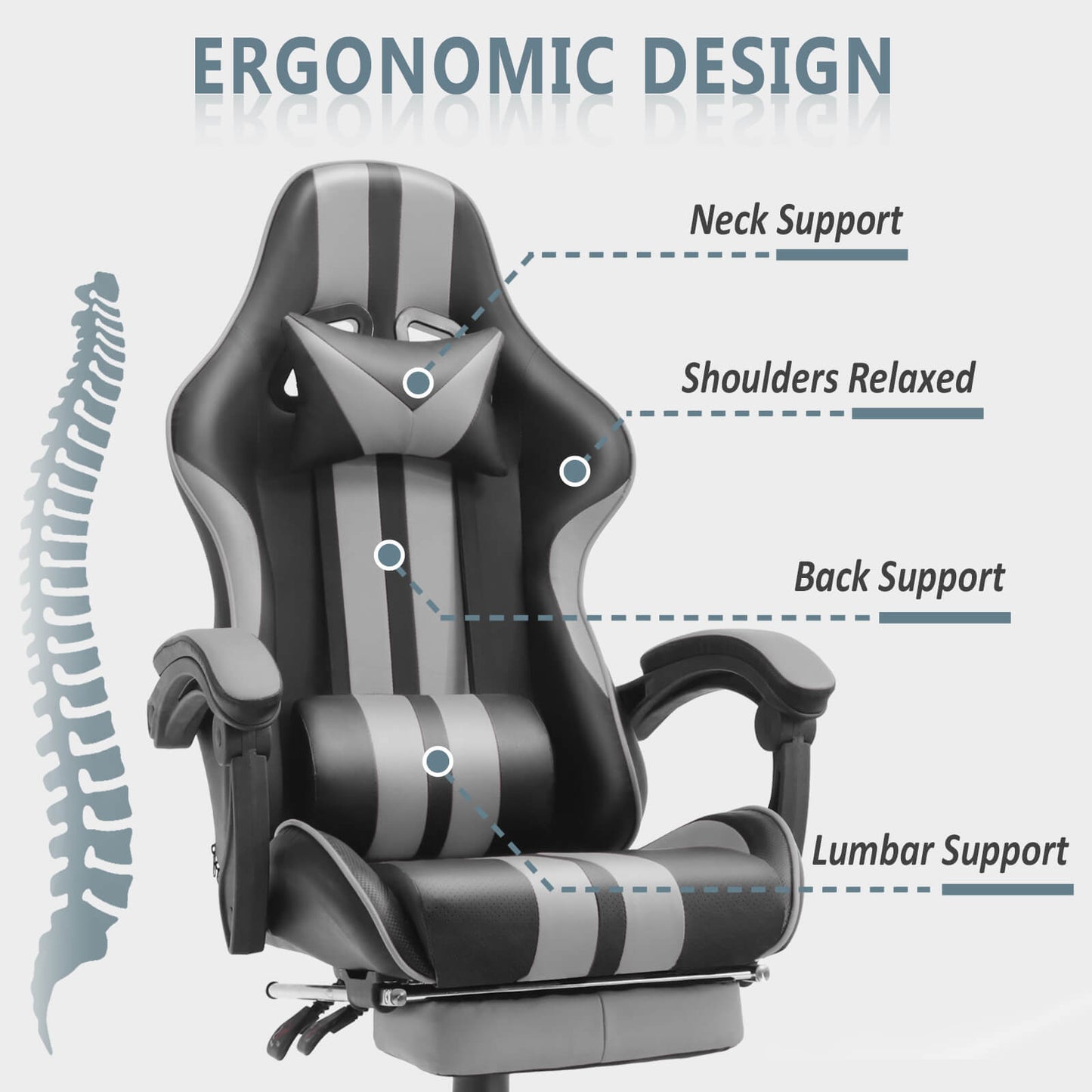 Ferghana Shelby Series Gaming Chair - Gray