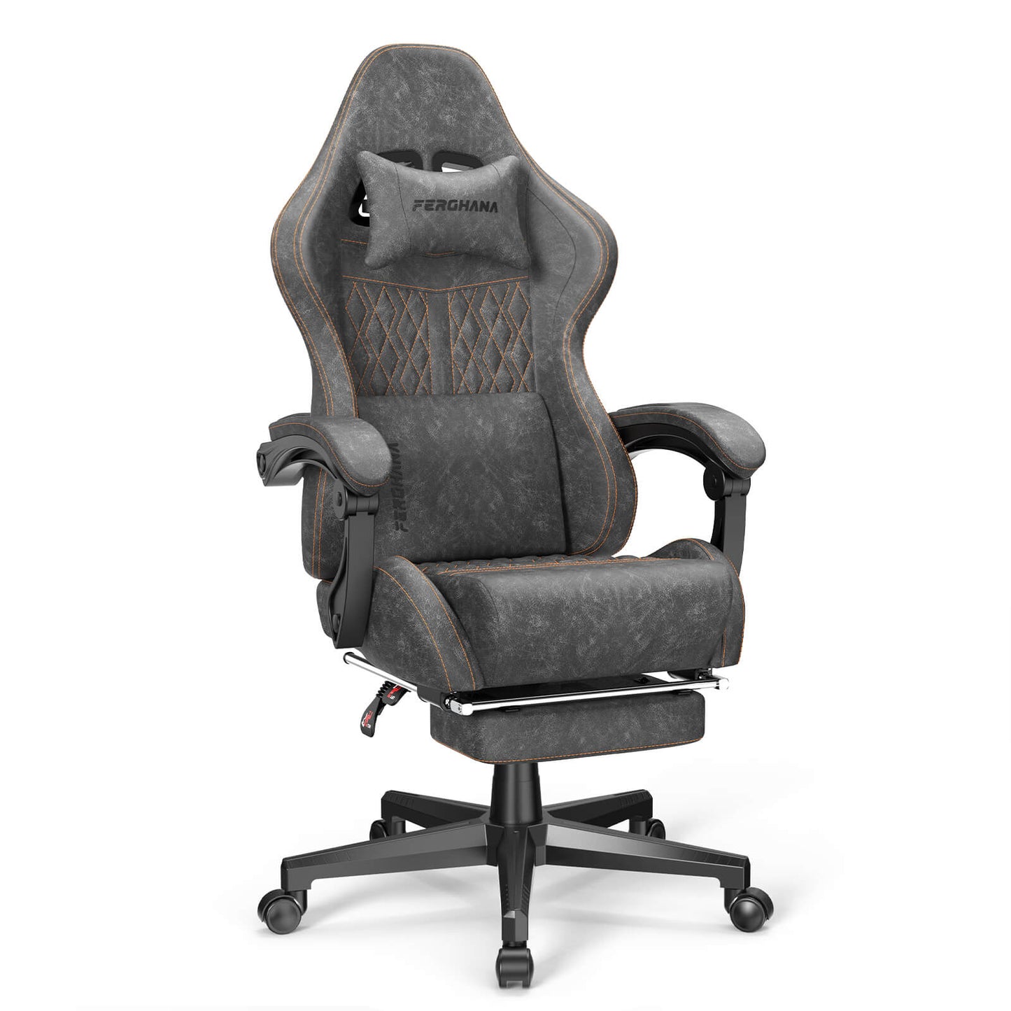 Vintage Series Ergonomic Gaming Chair Reclining Video Game Chair 350LBS - Grey