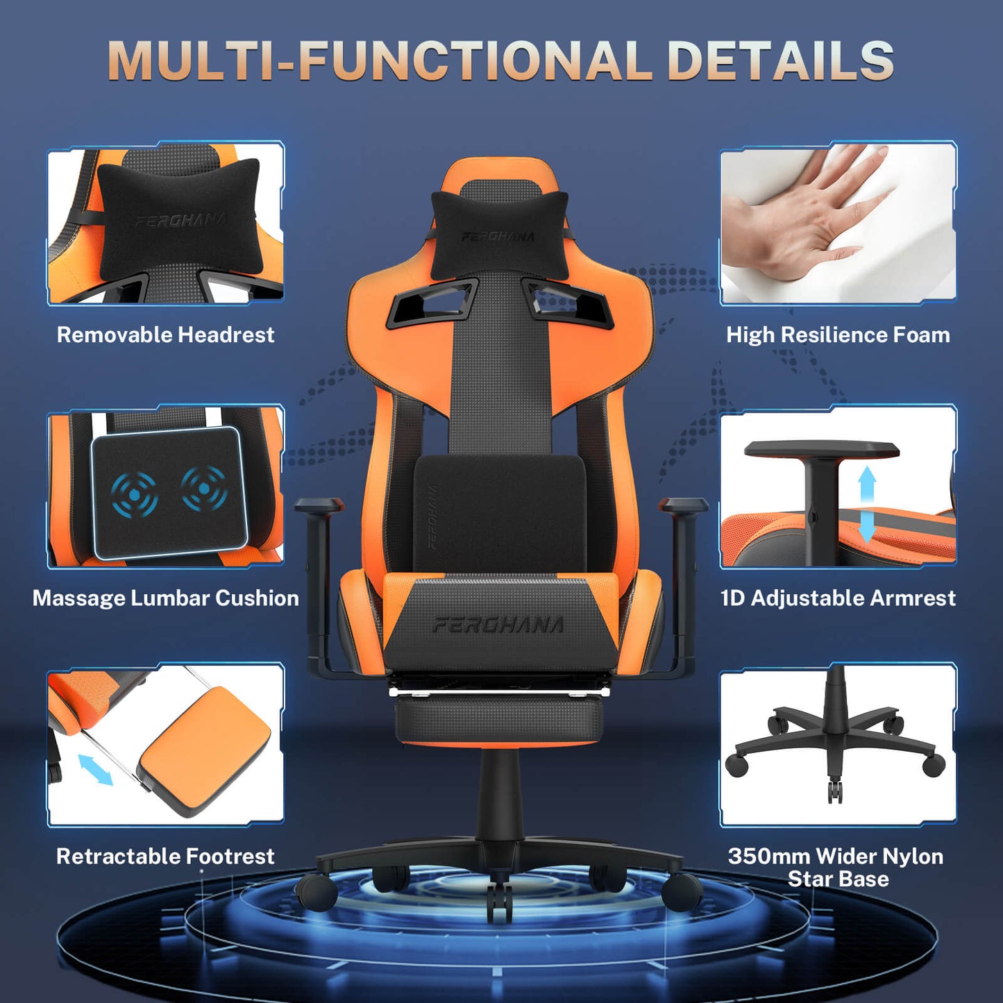 Ferghana Pro Gaming Chair - Orange