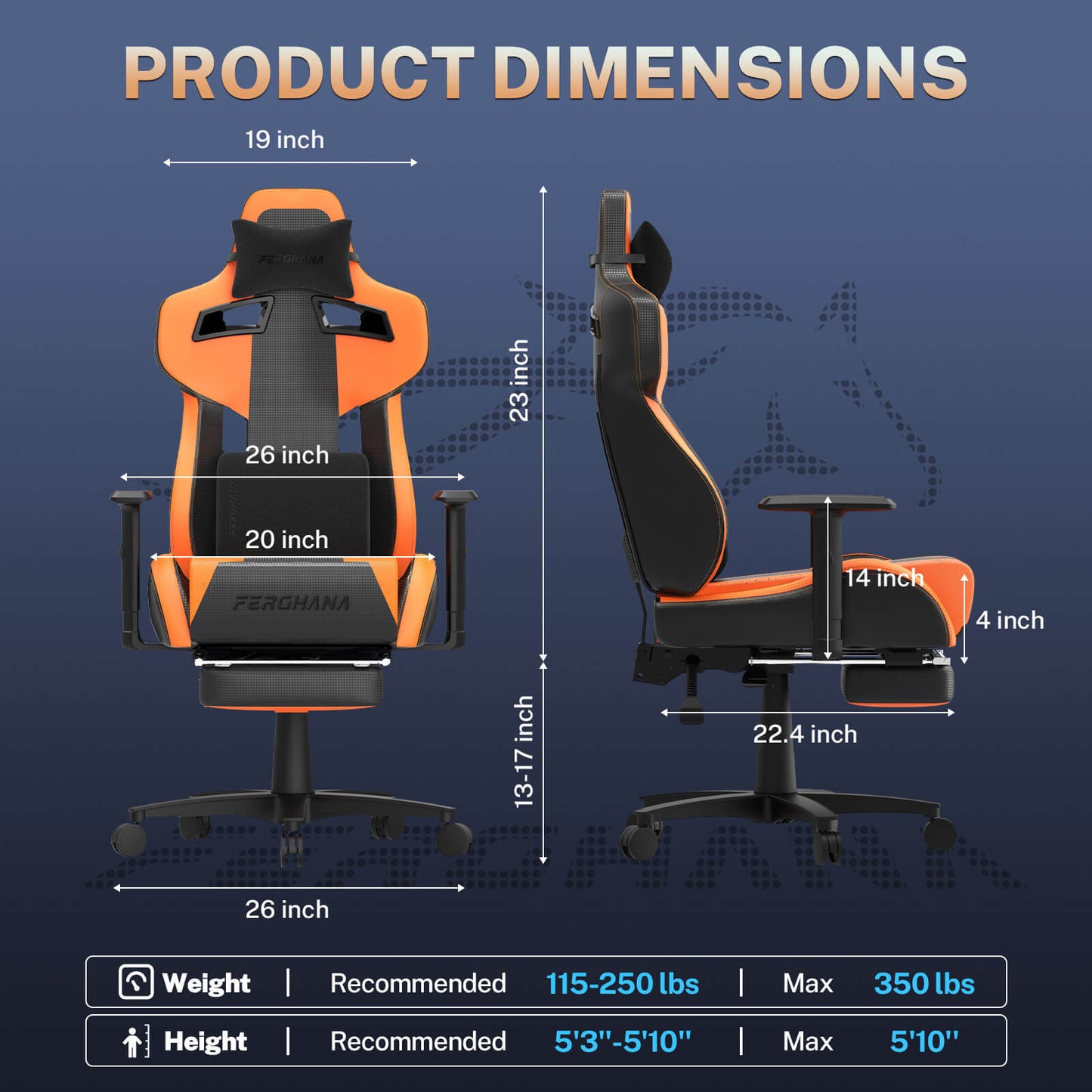 Ferghana Pro Gaming Chair - Orange