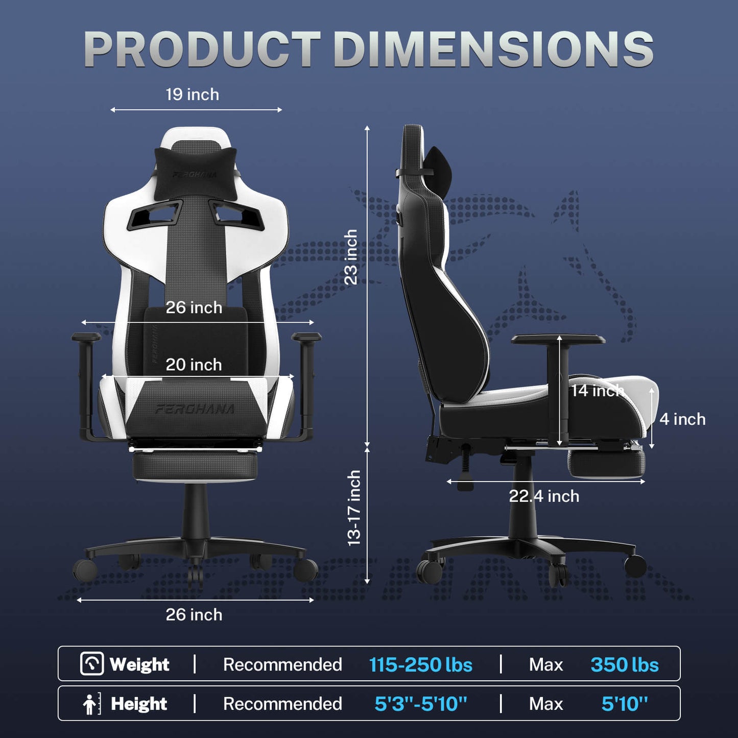 Ferghana Pro Gaming Chair - White