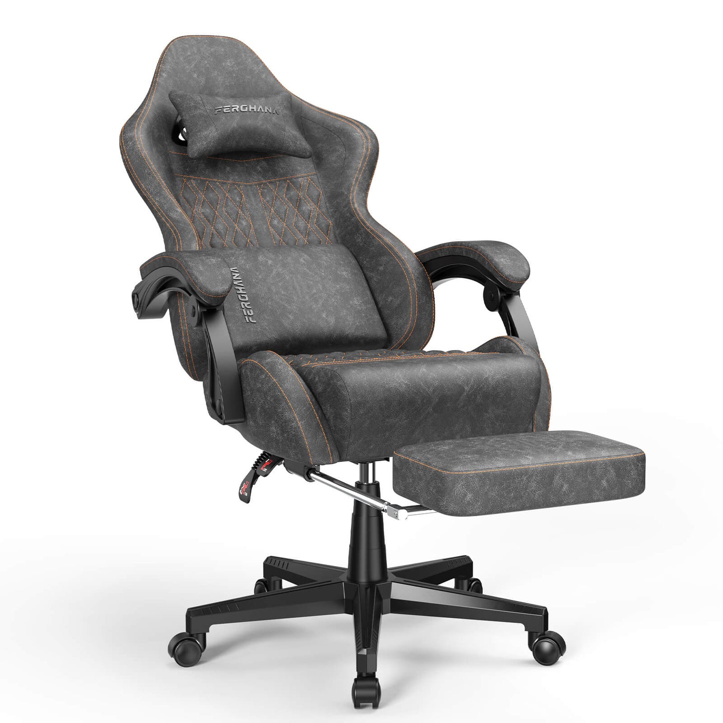 Vintage Series Ergonomic Gaming Chair Reclining Video Game Chair 350LBS - Grey