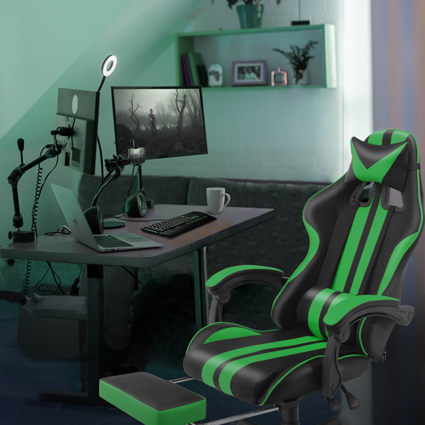 Ferghana Shelby Series Gaming Chair - Green