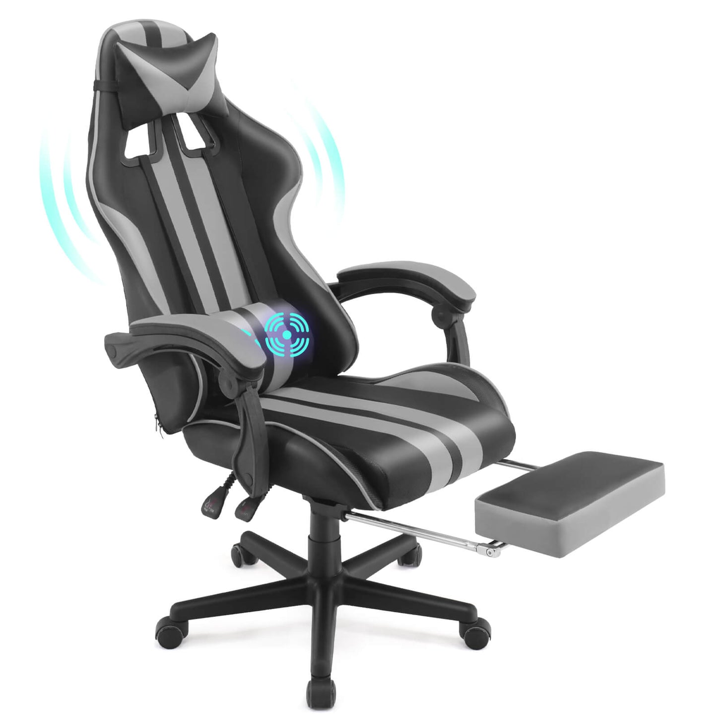 Ferghana Shelby Series Galaxy Gray Massage Racing Chair for Gaming